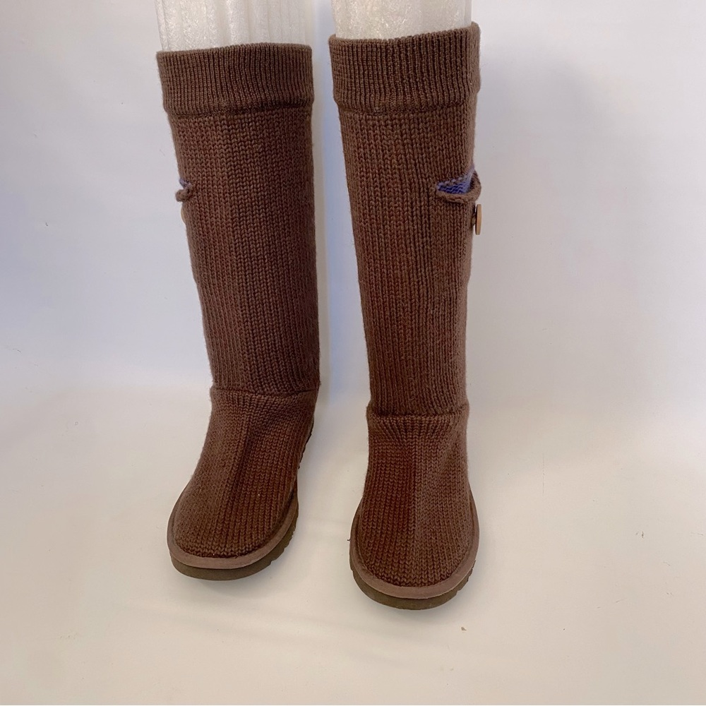 Genuine Ugg Wool Knitted Boots cute side pockets  Mint woman’s 9